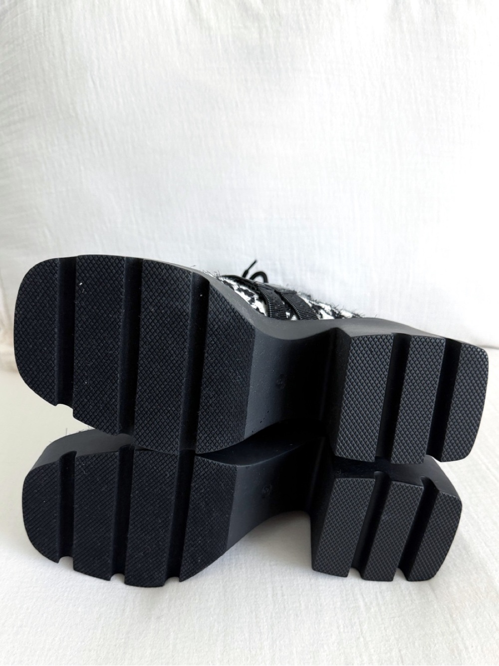 Betsey Johnson Cotton Houndstooth Platform Buckle Boots - Picture 5 of 7